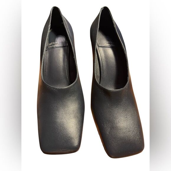 Jeffrey Campbell Women's Natalya Square Toe Pumps Very Dark Navy Blue size 9 - Picture 2 of 8